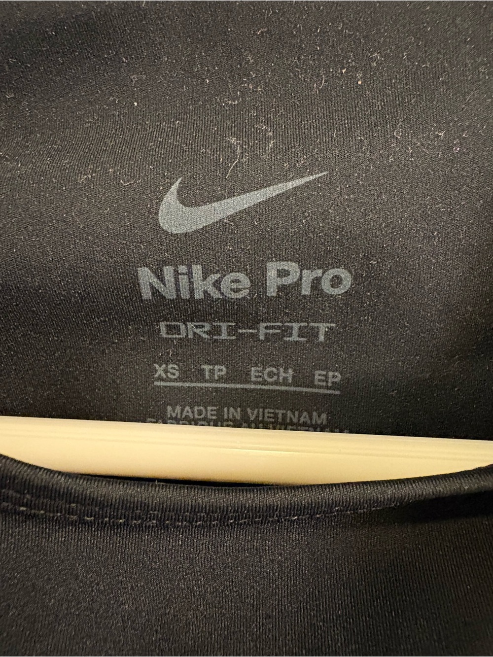 Nike Black Pro Crop Top with Elastic Logo Hem - Picture 11 of 11